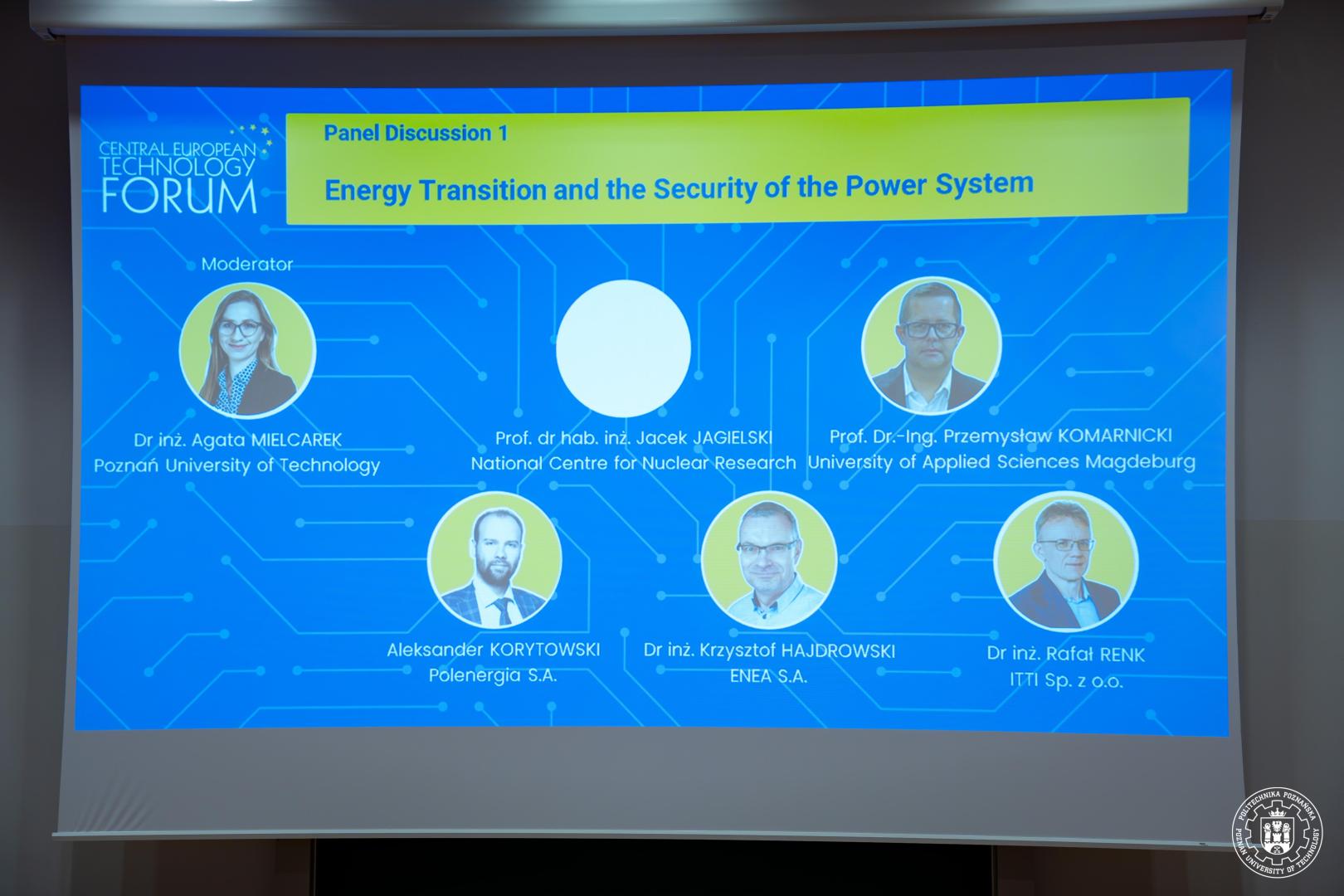 zdjęcie slajdu przedstawiającego uczestników  sesji "Energy Transition and the Security od the Power System"