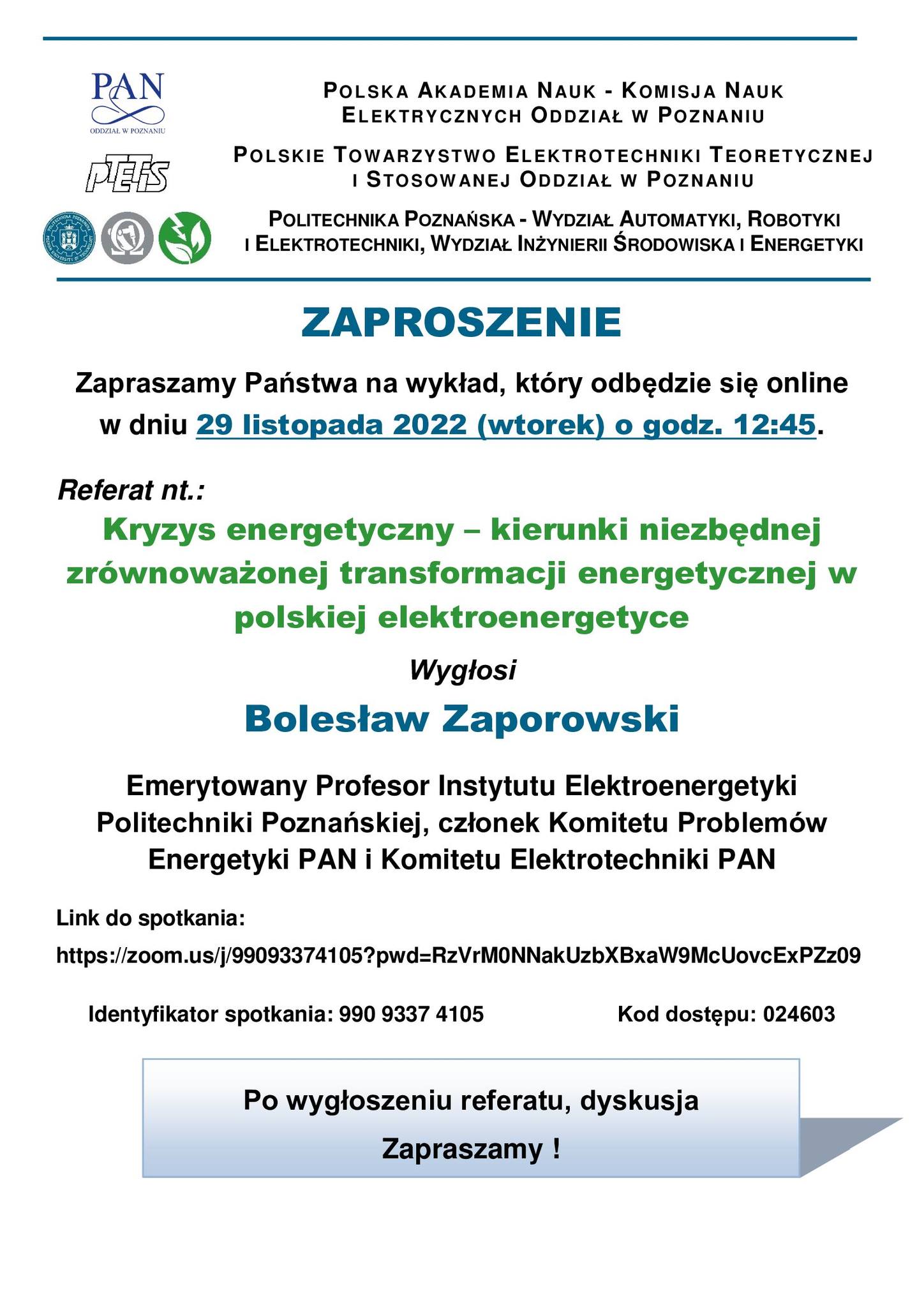 referat B.Zaporowski zaproszenie