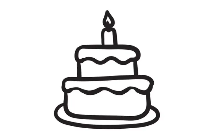 rysunek tortu ze świeczką
