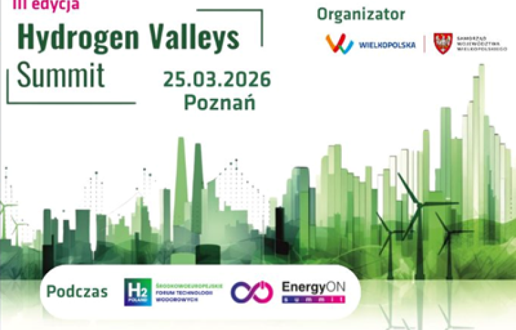 plakat informujący o III Szczycie Dolin Wodorowych