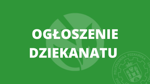 Ogłoszenie Dziekanatu