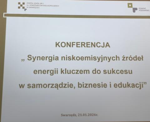zdjęcie slajdu prezentacji z tytułem konferencji, miejscem oraz datą
