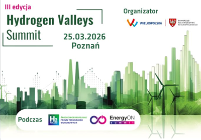 plakat informujący o III Szczycie Dolin Wodorowych